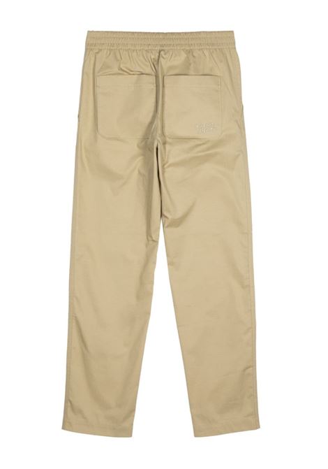 Beige logo-embroidered tapered-leg trousers Maison Kitsune - men MAISON KITSUNÉ | MM01119WW0102P357